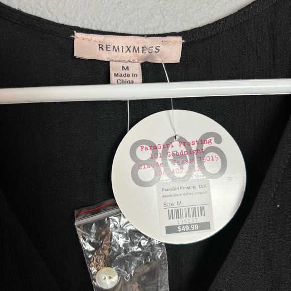 NWT Remix Mess black button front jumpsuit medium - Picture 3 of 4